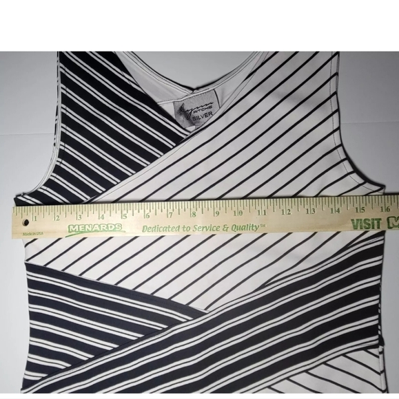 Lynn Ritchie Silver Dress Black and White Striped Knit New with Tags Size Small - Picture 10 of 12
